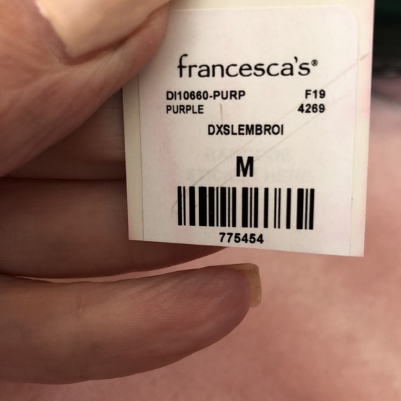 Francesca’s‎ Mi Ami Purple/White Embroidered Sleeveless Skater Dress. Size Med. - Picture 16 of 16